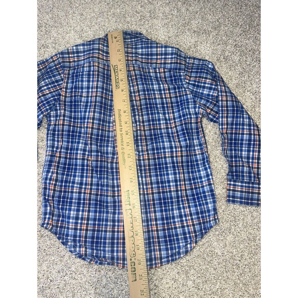 Ralph Lauren Boys Button Down Plaid Blue Orange White Shirt‎ Sz 4/4T - Picture 6 of 7